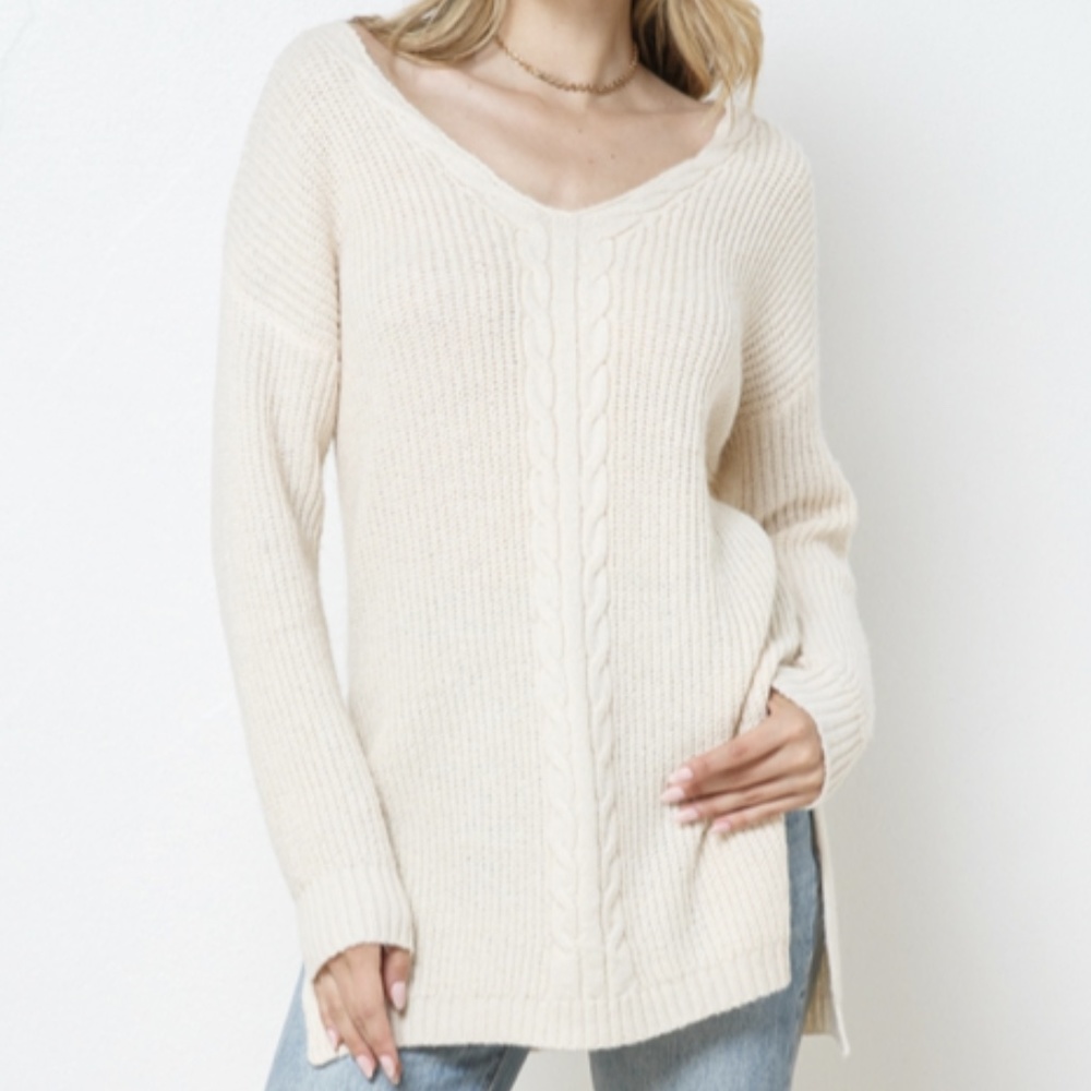 Cream Cable Knit Sweater NWT